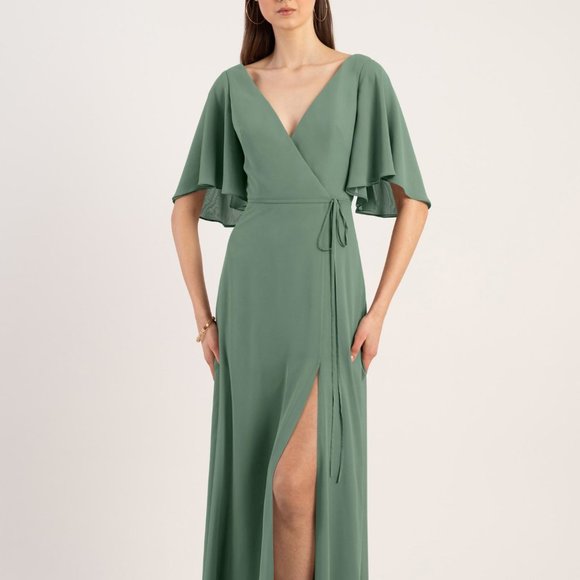 Jenny Yoo Wrap with Flutter Sleeve - Picture 1 of 2